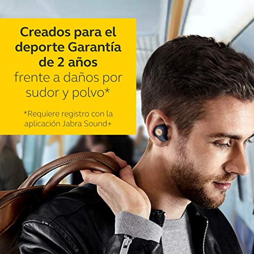 Jabra Elite Active 65t, Auriculares Deportivos Bluetooth con Cancelación Pasiva de Ruido y Sensor de Movimiento, Auténticas Llamadas Inalámbricas y Música, Azul Cobre