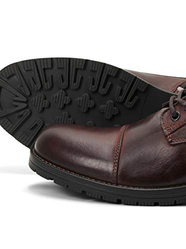 JACK & JONES JFWALBANY Leather STS, Biker Boots Hombre, Marrón(Brown Stone Brown Stone), 42 EU