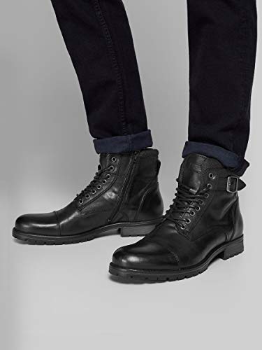 JACK & JONES JFWALBANY Leather STS, Chukka Boots Hombre, Gris(Anthracite Anthracite), 41 EU