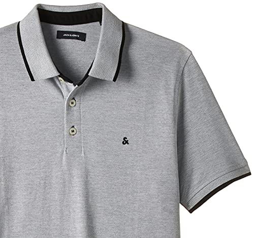 Jack & Jones Jjepaulos Polo SS Noos, Gris (Light Grey Melange Detail: Slim Fit-Melange), Large para Hombre