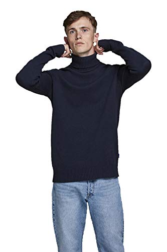 Jack & Jones Jorclyde Knit Roll Neck Ltn Camiseta Cuello Alto, Sky Captain, M para Hombre