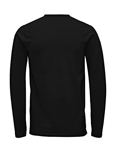 Jack & Jones Storm Sweat - Camiseta de manga larga con cuello redondo para hombre, Black C N 010, 52