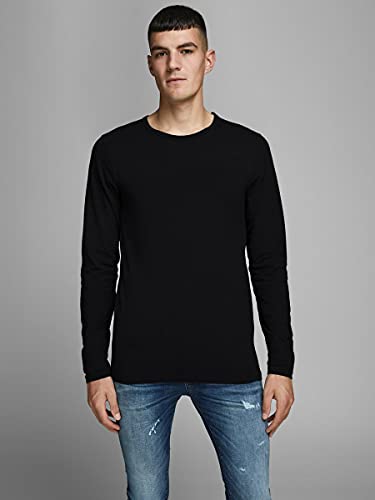 Jack & Jones Storm Sweat - Camiseta de manga larga con cuello redondo para hombre, Black C N 010, 52