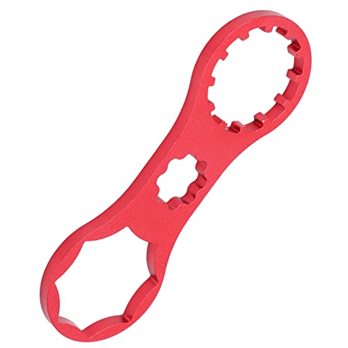 Jacksing Llave de Horquilla Delantera de Bicicleta, Llave de Cubierta de Hombro de Bicicleta Llave Inglesa Herramienta de Aleación de Aluminio Anodizado de Doble Cabeza para Horquilla Suntour XCR