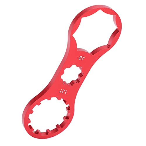 Jacksing Llave de Horquilla Delantera de Bicicleta, Llave de Cubierta de Hombro de Bicicleta Llave Inglesa Herramienta de Aleación de Aluminio Anodizado de Doble Cabeza para Horquilla Suntour XCR