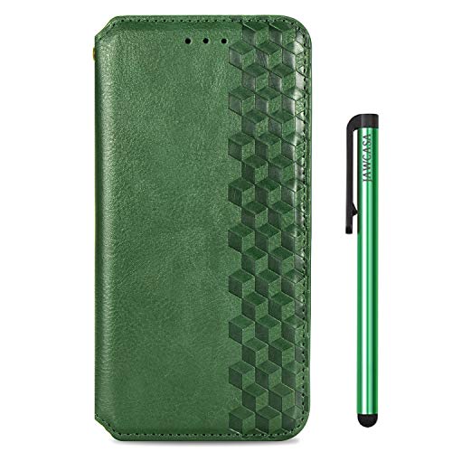 JAWCASA Funda para iPhone SE 2020/iPhone 8/iPhone 7 (4,7 Pulgadas), Billetera Flip Funda de Piel PU Cubierta Cierre Magnética Delgada [Soporte Plegable] [Ranura para Tarjeta] Protectora Case (Verde)