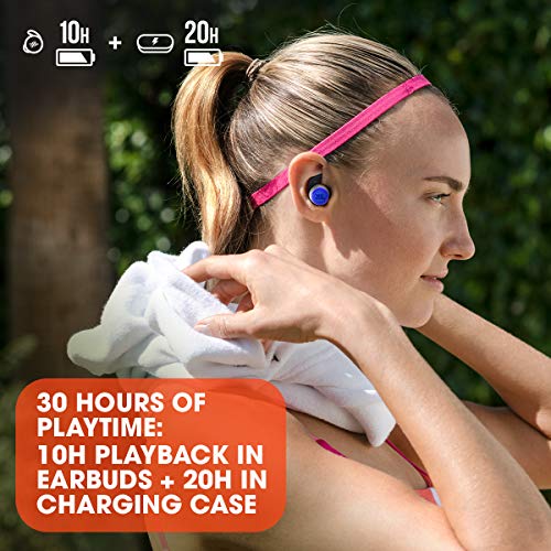 JBL Reflect Mini NC TWS Auriculares Inalámbricos Deportivos In Ear con cancelación de ruido, resistente al agua IPX7, Bluetooth y diseño ergonómico, color azul