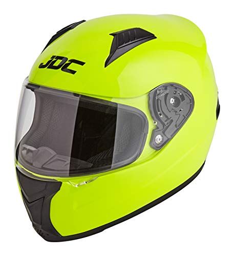JDC Casco Integral Para Motocicleta Cascosintegrales - PRISM - Amarillo Fluorescente - L