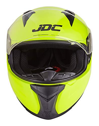 JDC Casco Integral Para Motocicleta Cascosintegrales - PRISM - Amarillo Fluorescente - L