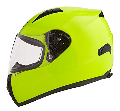 JDC Casco Integral Para Motocicleta Cascosintegrales - PRISM - Amarillo Fluorescente - L