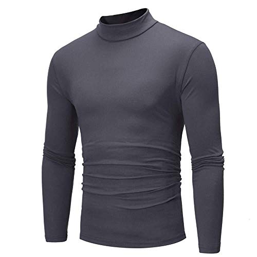 Jersey para Hombre Invierno Básico Sólido Color Otoño Elasticidad Mode De Marca Cuello De Tortuga Camisetas De Manga Larga Top Camisas Camisas Sudaderas Streetwear Ropa Sudaderas con Capucha Ropa