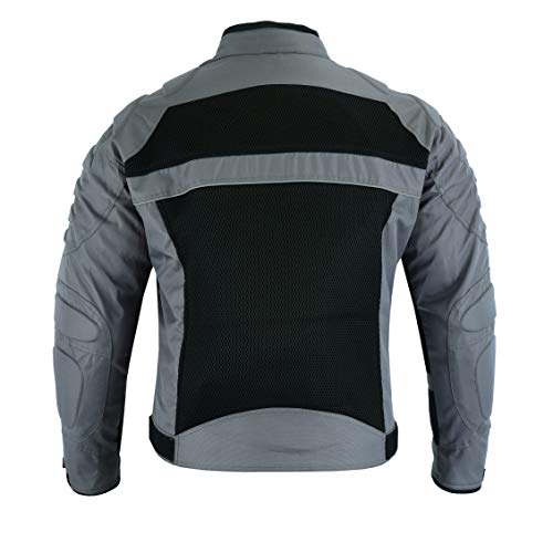 JET Chaqueta Moto Motocicleta Hombre Verano con Armadura Malla Air Flow HARLEY (Gris, L)