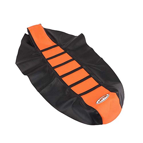 JFGRACING Naranja/Negro Motorcycle Gripper Cubierta de Asiento de Moto Suave para KTM 65 85 125 200 250 300 400 450 525 SX EXC MXC 03-07