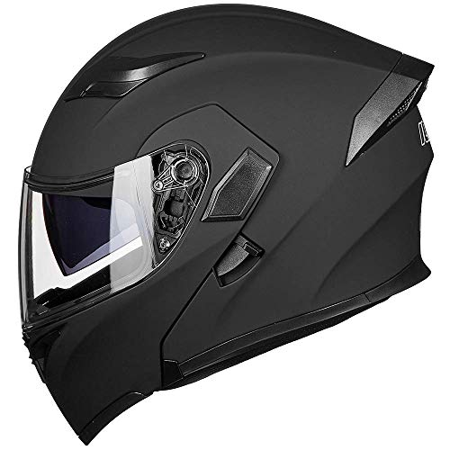 JieKai Casco para motocicleta integral, con visera extraíble, con certificación DOT