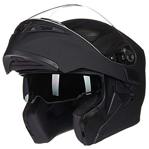 JieKai Casco para motocicleta integral, con visera extraíble, con certificación DOT