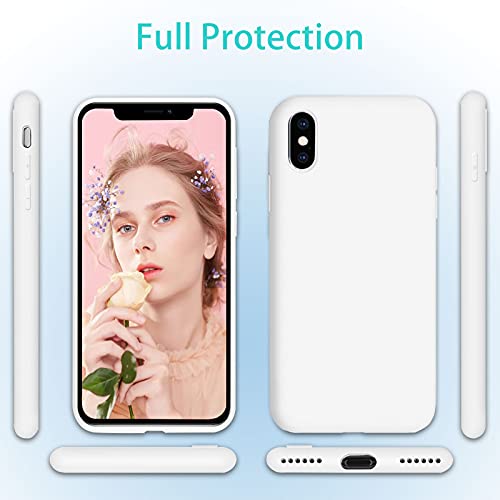 Jilicsan 10X Fundas para iPhone X/XS (5.8"),Carcasa Silicona de Color Sólido Anticaída,Cubierta Flexible Ultrafina a Prueba de Arañazos y Golpes-10 Colores