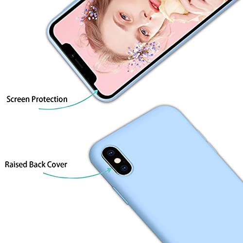 Jilicsan 10X Fundas para iPhone X/XS (5.8"),Carcasa Silicona de Color Sólido Anticaída,Cubierta Flexible Ultrafina a Prueba de Arañazos y Golpes-10 Colores