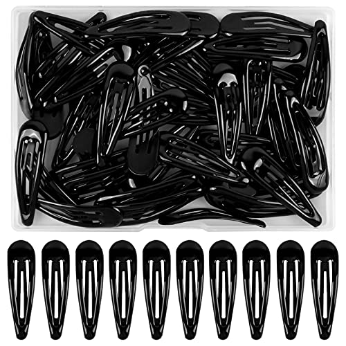 Jinlaili 50Piezas Horquilla Pelo Negro, 5CM Pinza de Pelo para Niñas, Clip de Pelo Antideslizante, Perno de Pelo, Negro Orquilla para Pelo, Hebilla de Pelo, Barrette de Metal, Broche de Pelo a Presión