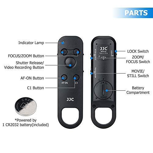 JJC - RMT-P1BT Mando a Distancia inalámbrico para cámara Sony ZV-E10 ZV-1 A1 A7C A7RIV A7SIII A9II RX100VII A6600 (también para cámara Sony A6400 A7RIII A7III A9 RX0II con actualización de firmware)