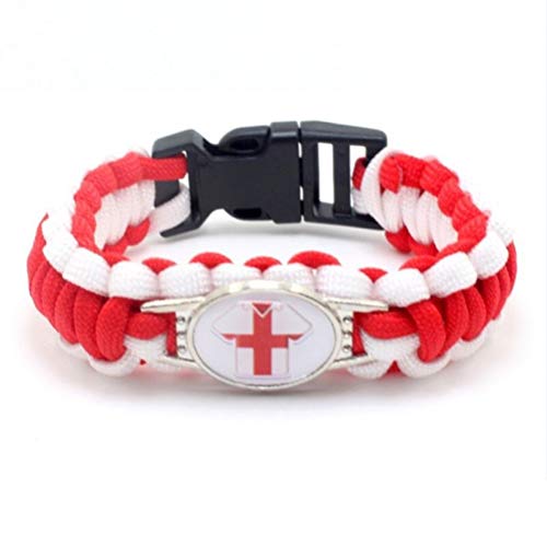 JJZHY Pulsera De Ventilador Inglaterra Equipo De Fútbol Jersey Pulsera Regalo Chico,Inglaterra,M