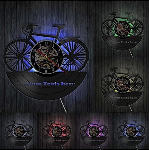 JKLMZYT La Vida es Mejor en una Bicicleta Reloj de Pared con Disco de Vinilo Reloj de Pared Moderno con Mejor Vida Reloj de Pared Motociclista Motto Ciclista Ciclista