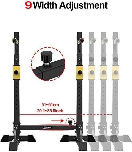 JLKDF Fitness Banco Plegable con Mancuernas Estante para Sentadillas Soporte para Barra Soporte Ajustable para Press de banca 550LBS Carga máxima Multifunción Levantamiento de Pesas Gimn