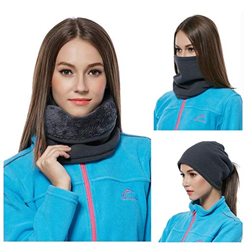 JOGVELO Braga para Cuello Lana Invierno Térmico Calentador Tubular Cuello para Esquí Moto Ciclismo Snowbard Running Hombre Mujer (Negro)