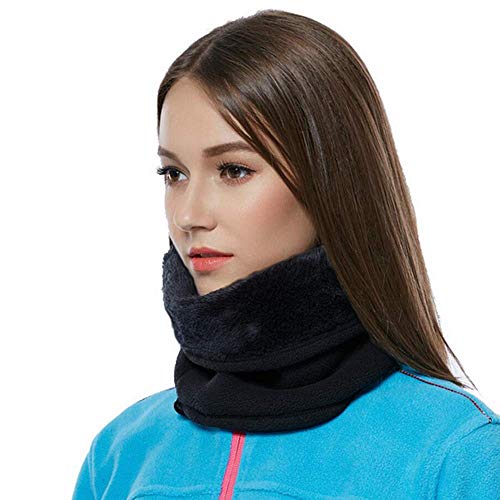 JOGVELO Braga para Cuello Lana Invierno Térmico Calentador Tubular Cuello para Esquí Moto Ciclismo Snowbard Running Hombre Mujer (Negro)