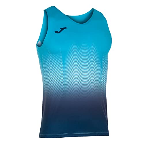 Joma Elite VII Camiseta Running sin Mangas, Hombre, Turquesa-Marino, M