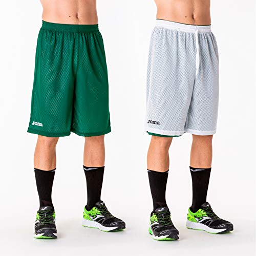 Joma Short Basket Reversible Rookie Verde-Blanco Pantalones Cortos, Hombres, XL
