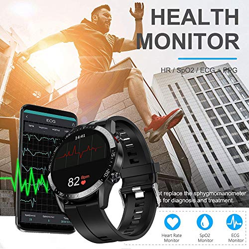 jpantech Smartwatch Reloj Inteligente Mujer Hombre | Llamadas Bluetooth |Pantalla táctil Completa | Monitor de ECG | monitoreo de la frecuencia cardíaca medición de la presión Arterial