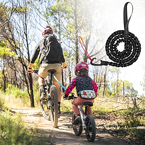 Jroyseter Cuerda De Remolque MTB para Niños, Correa De Cinturón para Cuerda De Remolque para Bicicleta, Cuerda Elástica para Bicicleta Infantil, Compatible con Todas Las Bicicletas De Montaña