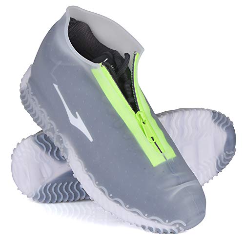 JUDA Cubierta del Zapato Impermeable, Funda de Silicona para Zapatos con Suela Antideslizante, Lavable Cubierta del Zapato Reutilizable Para Días de Lluvia y Nieve (XL (43-47), Transparente)