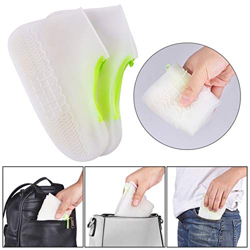 JUDA Cubierta del Zapato Impermeable, Funda de Silicona para Zapatos con Suela Antideslizante, Lavable Cubierta del Zapato Reutilizable Para Días de Lluvia y Nieve (XL (43-47), Transparente)