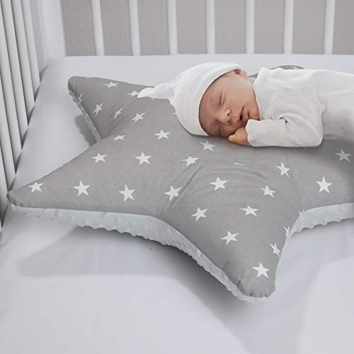 Juego de 3 almohadas estrella asterisco almohada decorativa aprox.60 cm / 28 cm habitación de la guardería deco almohada estrella para bebé con relleno para dormitorio cuna habitación niña SET1