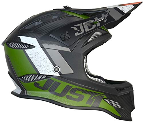 Just 1 Helmets 609230124300105 Casco de Downhill/MTB/Enduro Unisex - Adulto, Negro/Verde, L