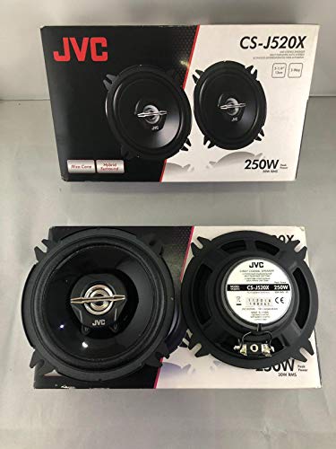 JVC CS J520X, Altavoces Coaxiales 2 Vías, Negro, Woofer 13 cm, Tweeter 2,5 cm, Profundidad de Montaje 4.35 cm