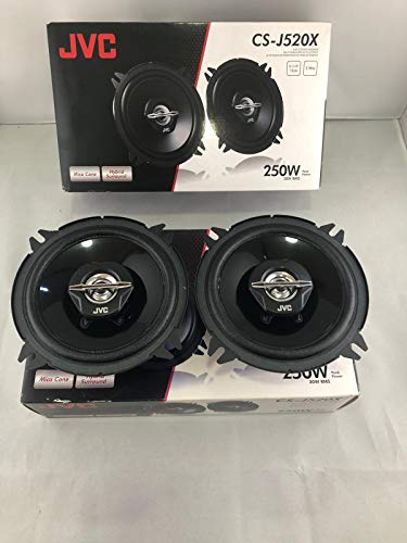 JVC CS J520X, Altavoces Coaxiales 2 Vías, Negro, Woofer 13 cm, Tweeter 2,5 cm, Profundidad de Montaje 4.35 cm