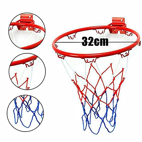 JYGHM Aro de Baloncesto montado en la Pared, Llantas de Baloncesto de 32 cm, Llantas de Baloncesto Colgando Aro, para niños o Adultos para Exteriores o Exteriores