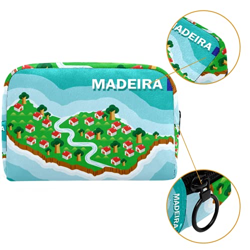 KAMEARI Bolsa de cosméticos Madeira Map Large Cosmetic Bag Organizador Multifuncional Bolsas de Viaje