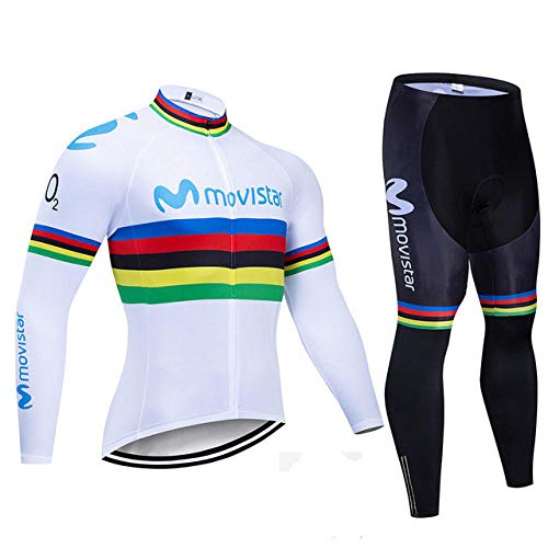 KaO0YaN Manga Largo Pantalones Ajustados 3D,Maillot Ciclista Manga Larga Bicicleta Montaña Equipo Profesional Tour Francia, Modelos Primavera Otoño, Más Traje Ciclismo Pechera Invierno Terciopelo