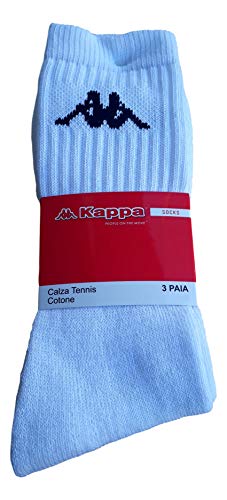 Kappa 6/12 pares de calcetines, calcetines deportivos de esponja, altura media pantorrilla, calcetines de tenis, calcetines de trekking para hombre y mujer, varios modelos 6 Paia Bianco 45/47