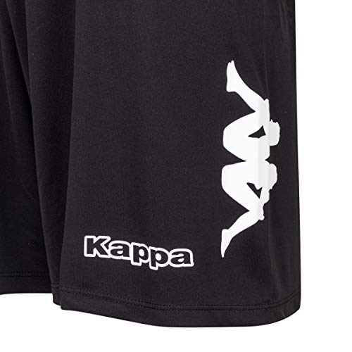 Kappa TALBINO Pantalón Corto de equipación, Hombre, Negro/Blanco, M