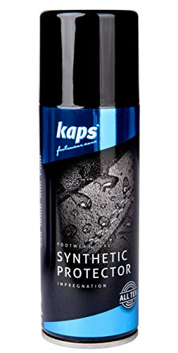 Kaps Spray Zapatos Protector Resistente al Agua Impermeabilizante Spray para Cuero Sintético Eco Artificial Cuero Vegano, Tejidos y Textiles Sensibles, Protector Sintético