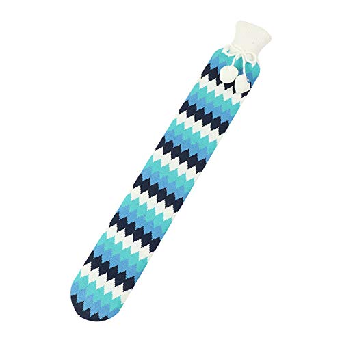 karrychen Plush Knitted Cover Hot Water Bottle Long Strip Shape Hot-Water Bag -G#