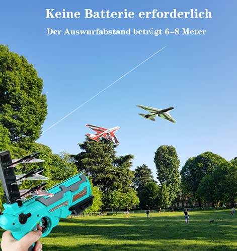 Katapult - Avión de juguete, modelo de espuma, con 4 unidades, para niños de 5, 6, 7, 8, 9, 10 años, color azul