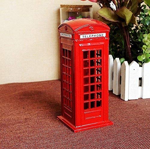 KAV Original británico inglés aleación de Metal Dinero Cambio de Moneda de Repuesto Piggy London Street Red teléfono Cabina Banco Recuerdo Modelo Caja Jarra, 6614 cm Aprox