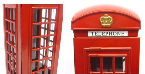 KAV Original británico inglés aleación de Metal Dinero Cambio de Moneda de Repuesto Piggy London Street Red teléfono Cabina Banco Recuerdo Modelo Caja Jarra, 6614 cm Aprox