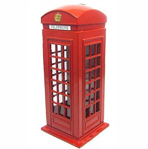 KAV Original británico inglés aleación de Metal Dinero Cambio de Moneda de Repuesto Piggy London Street Red teléfono Cabina Banco Recuerdo Modelo Caja Jarra, 6614 cm Aprox