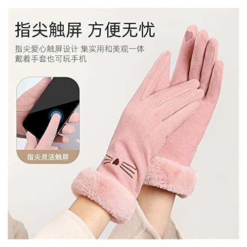 KDDEON Guantes cálidos de Invierno para Mujer para Ciclismo al Aire Libre para Trabajar más Guantes de vellón Guantes de Pantalla táctil autocalentables de vellón alemán (Color: Gris, Talla de guan